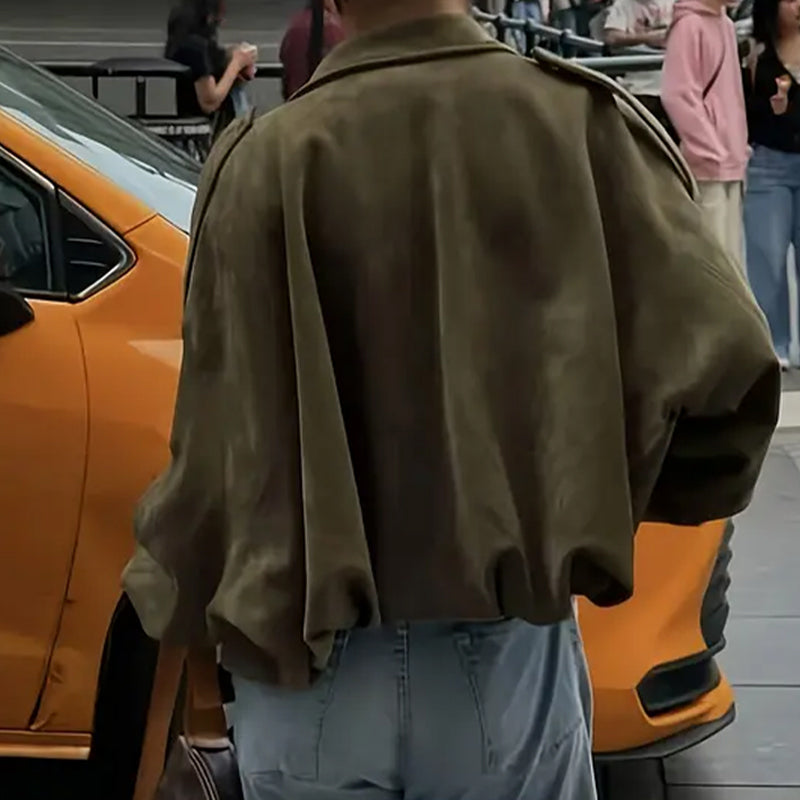 Chaqueta estilo piloto con efecto ante, vista 6