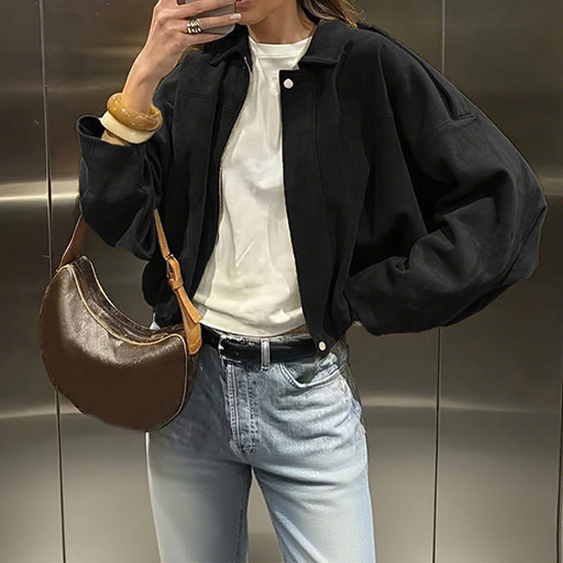 Chaqueta estilo piloto con efecto ante, vista 11