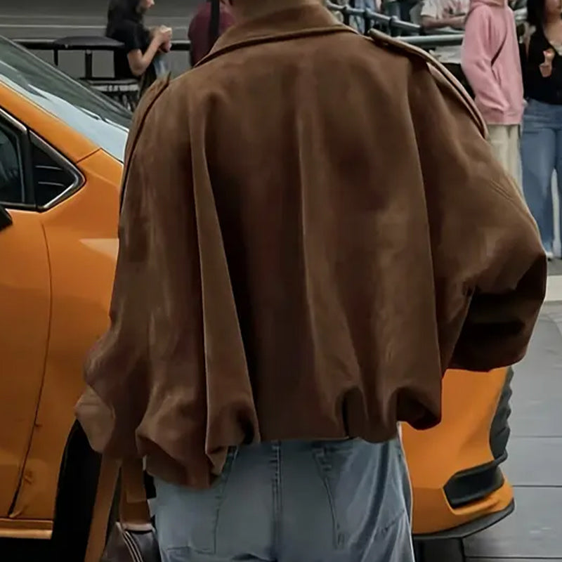 Chaqueta estilo piloto con efecto ante, vista 8