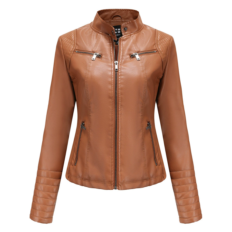 Chaqueta de cuero sintético para mujer, imagen 10