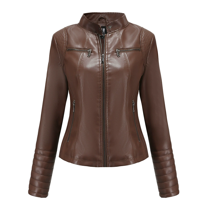 Chaqueta de cuero sintético para mujer, imagen 12