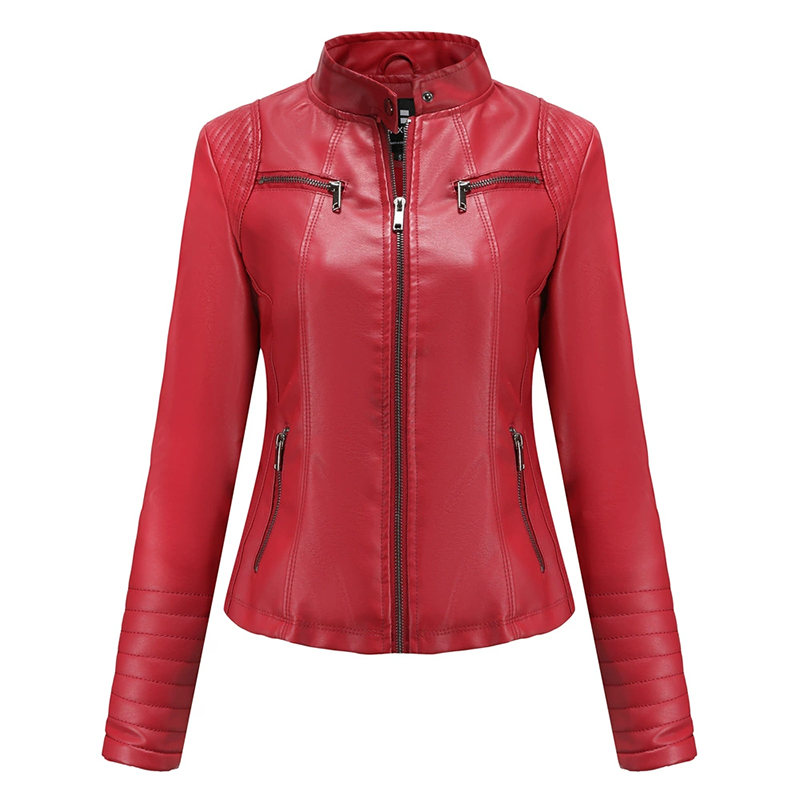 Chaqueta de cuero sintético para mujer, imagen 13