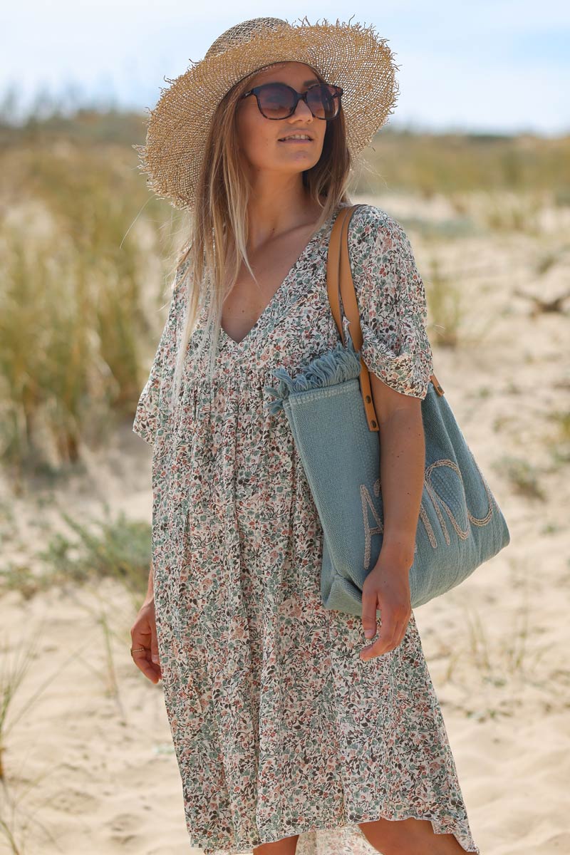 Vestido fluido Jeanne verde celadón - imagen 1