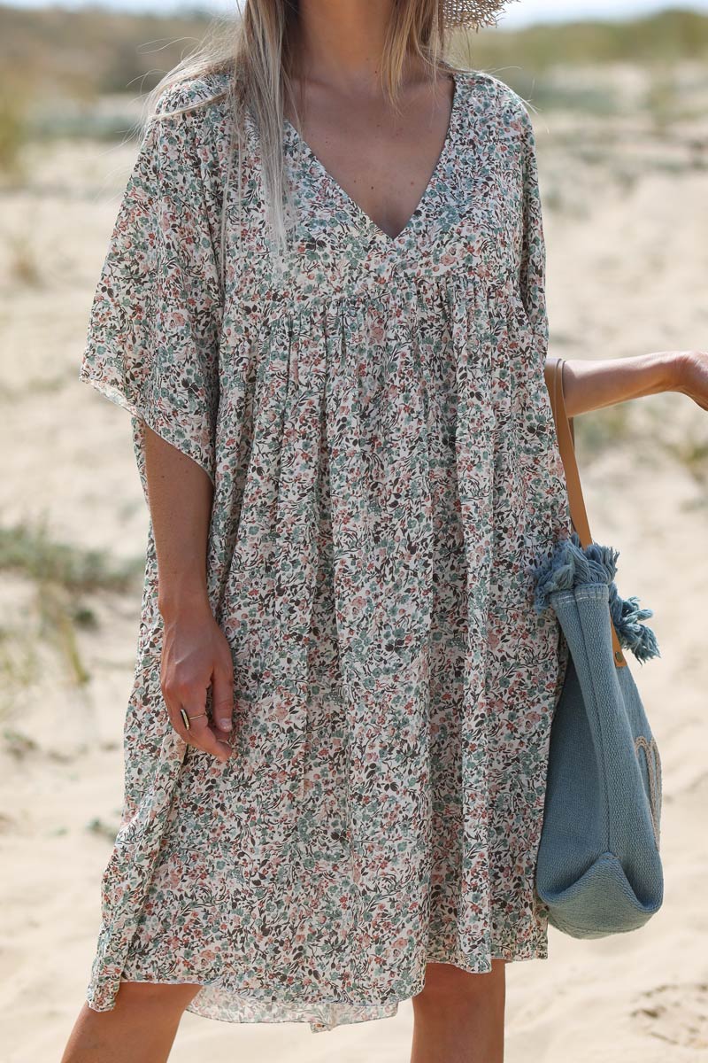 Vestido fluido Jeanne verde celadón - imagen 4
