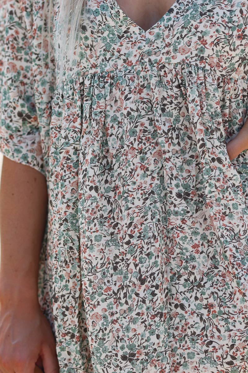 Vestido fluido Jeanne verde celadón - imagen 5