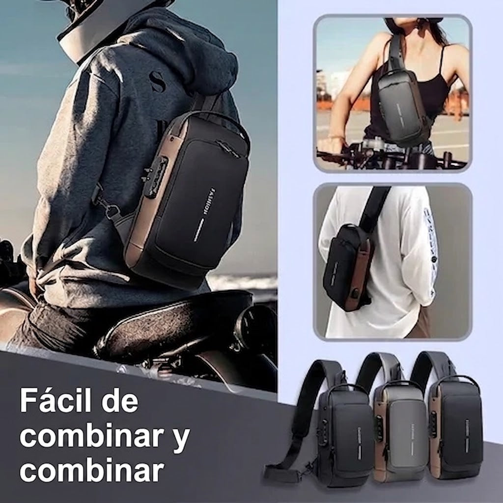 Héctor | Bolsa de deporte- bandolera con función de carga USB