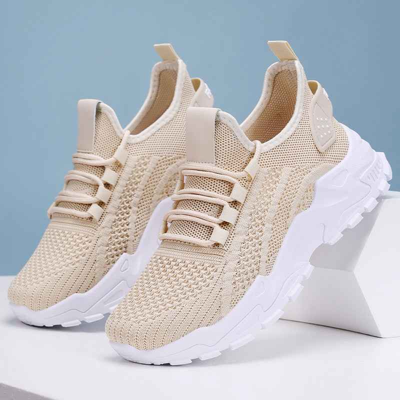 Zapatillas beige transpirables para mujer